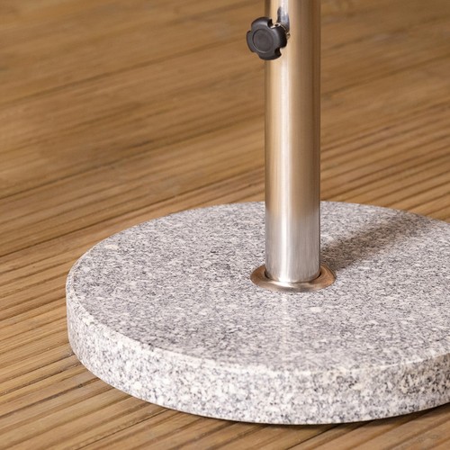 Charles Bentley 15Kg Round Granite Parasol Base Stone Umbrella Stand - Picture 2 of 7
