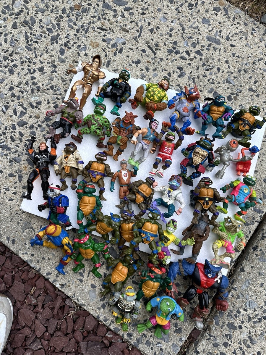 Vintage Lot of 35 Plus Teenage Mutant Ninja Turtles Figures TMNT