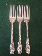 3 Oneida Stainless 7 1/4" LORILEI Dinner Forks * USA