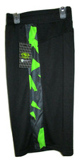 New Boys XL 14-16 Black Athletic Works Core Shorts Basketball Green Trim Pockets
