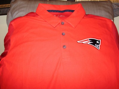 NFL New England Patriots NIKE Dri Fit Team Issue Red Polo Golf Shirt Mens  Medium