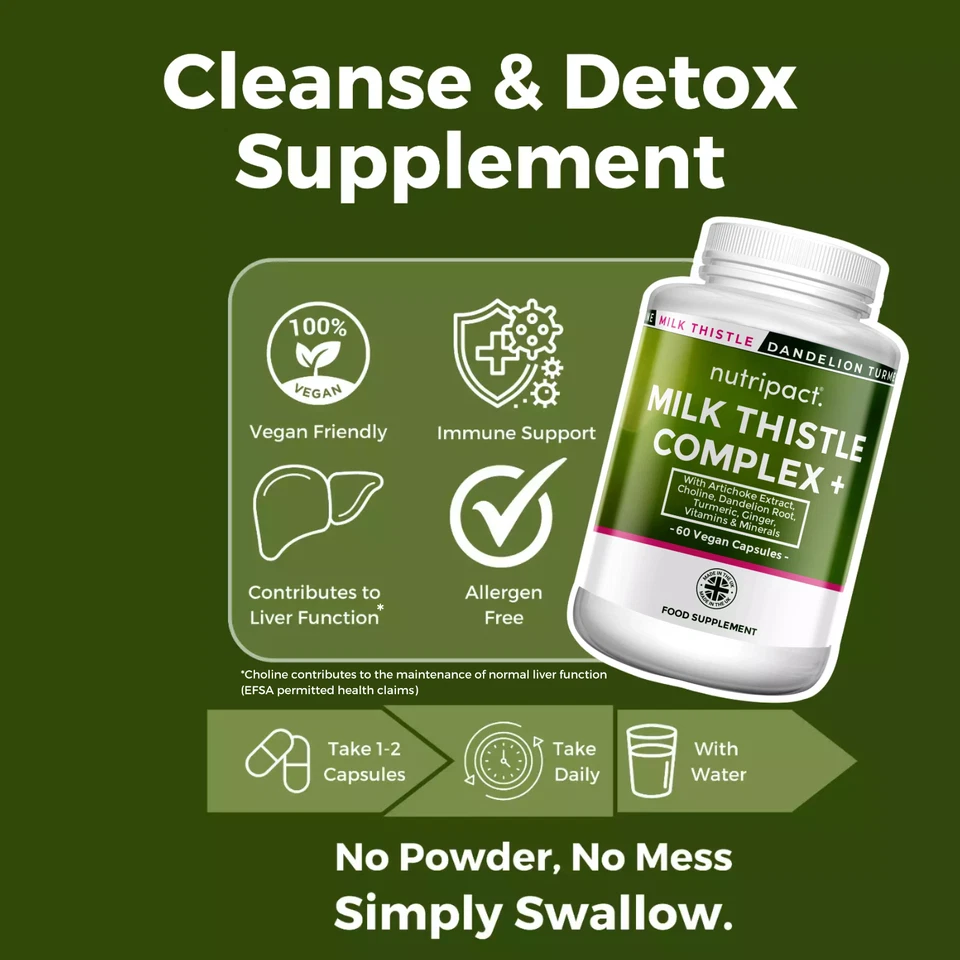 Milk Thistle Complex Capsules - 14 in 1 - Detox & Cleanse - UK - Vegan — 第 4/4 张图片