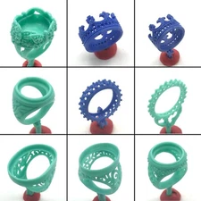 9PC Lost Wax Casting Ring Molds Patterns WRB202 Kings Crown & Loyal Large Gems