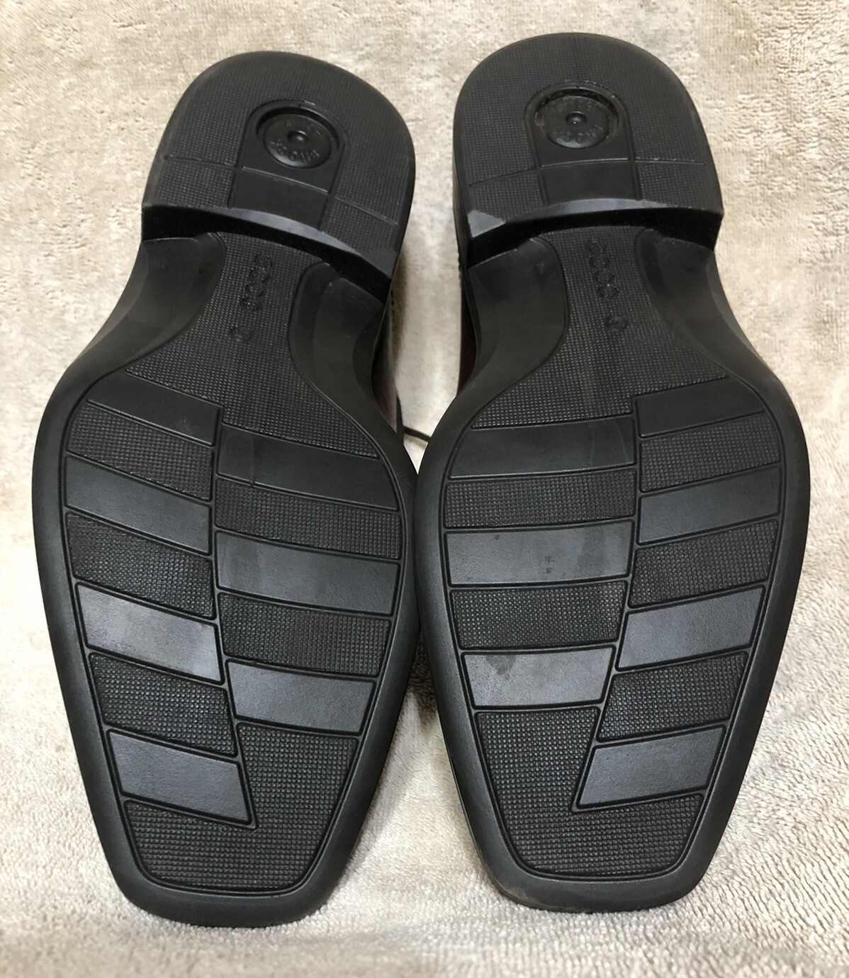 SAOLA Scarpe eleganti Ecco uomo US 7 pelle marrone punta quadrata Oxford stringate