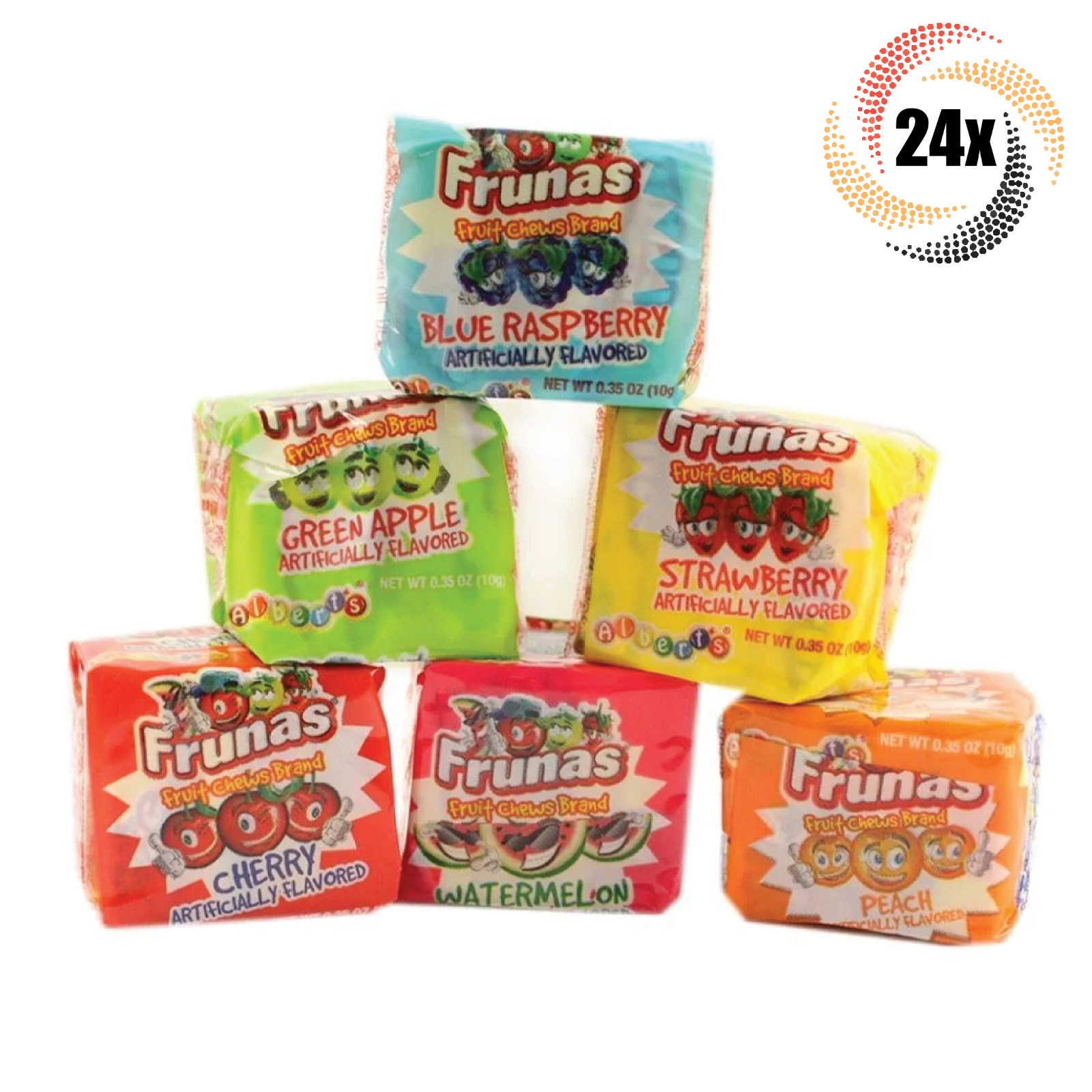 24 упаковки фруктовых жевательных резинок Frunas Variety | по 4 жевательных резинки в упаковке | Быстрая доставка