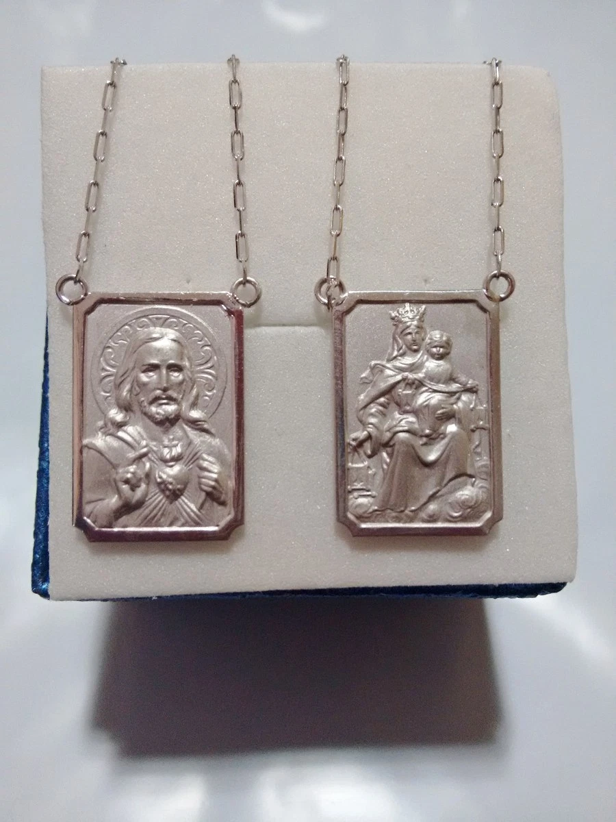 White gold scapular necklace sale