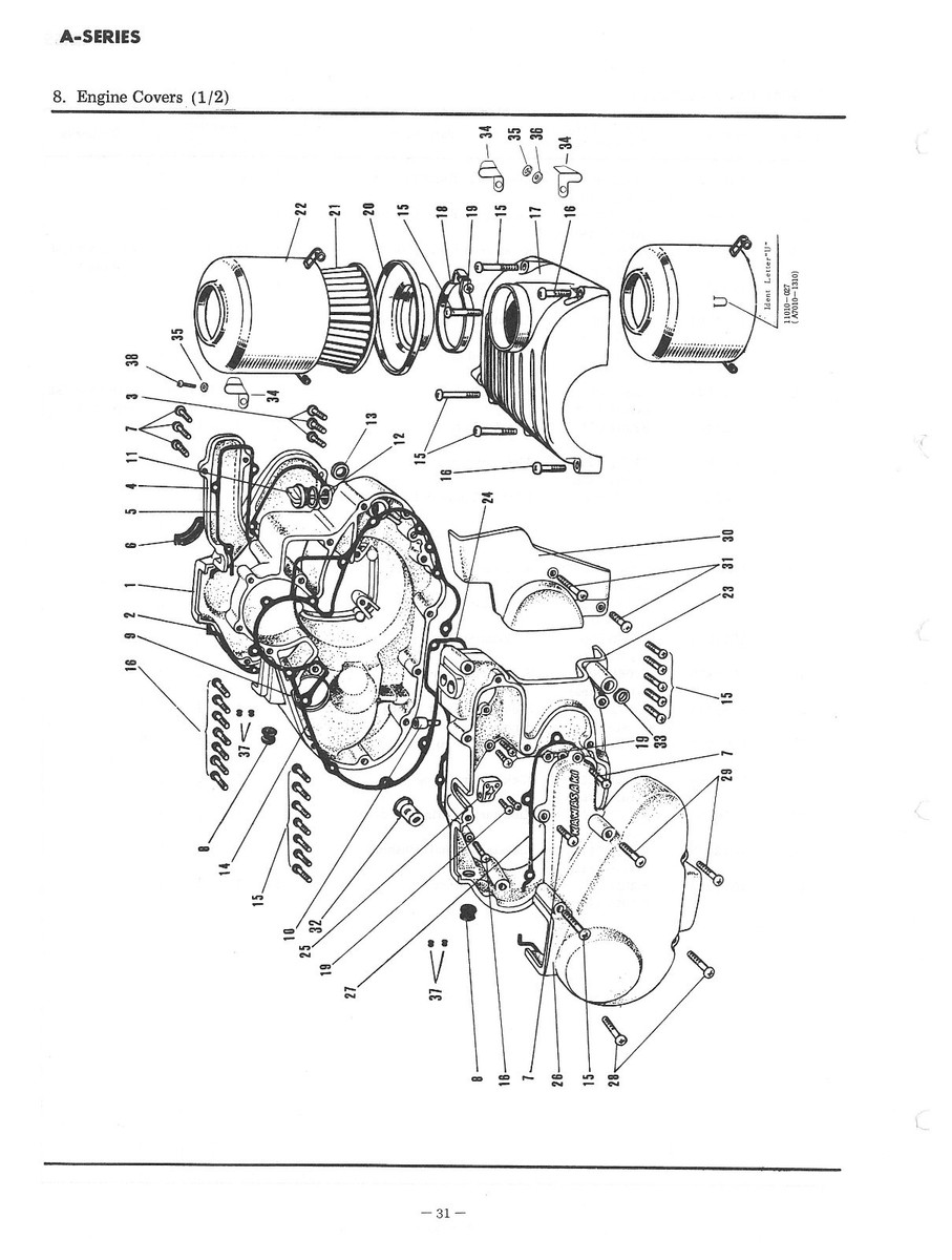 KAWASAKI Parts Manual A7 A7SS and A1 A1SS 1967 1968 and 1969