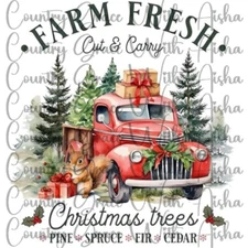 Sublimation Transfer Christmas Trees Farm Ready To Press Heat Transfer