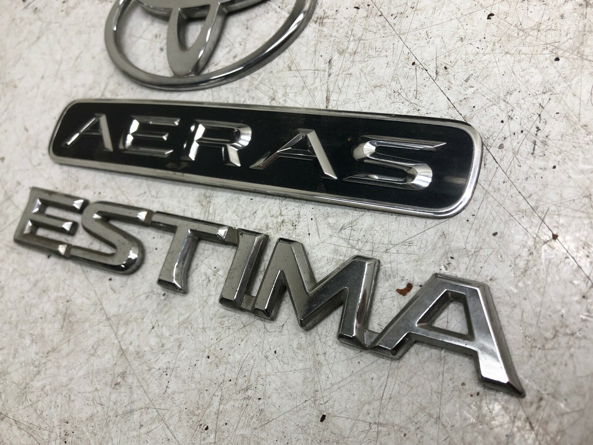 JDM TOYOTA ESTIMA AERAS PREVIA TCR10 SET OF REAR GATE EMBLEMS OEM