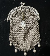 ANTIQUE VICTORIAN STERLING SILVER ENGRAVED PURSE/MESH