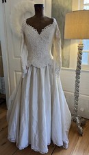 Mori Lee Marilee Wedding Dress Ivory - Size 12 Pearls Sequins Lace Appliqués