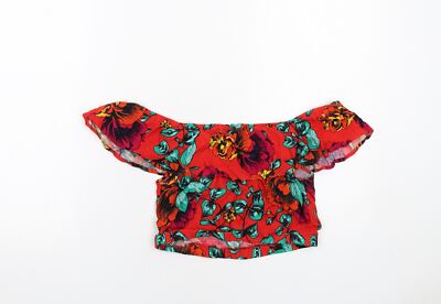 MINKPINK Cropped-Bluse Damen rot Polyestermischung Größe S