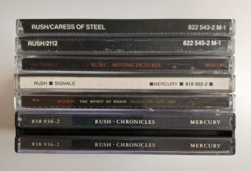 Rush 6 CD Lot: Caress of Steel-2112-Moving Pictures-Signals-Grt Hits-Chronicles