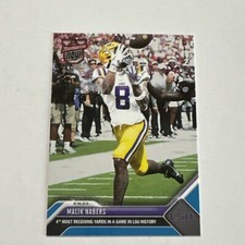 2023 TOPPS NOW NCAA BOWMAN 6 MALIK NABERS LSU ROOKIE BLUE 8/49 JERSEY NUMBER 1/1