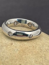 WHITE TOPAZ RING set in. 925 STERLING SILVER Size 9 FAST FREE SHIPPING  