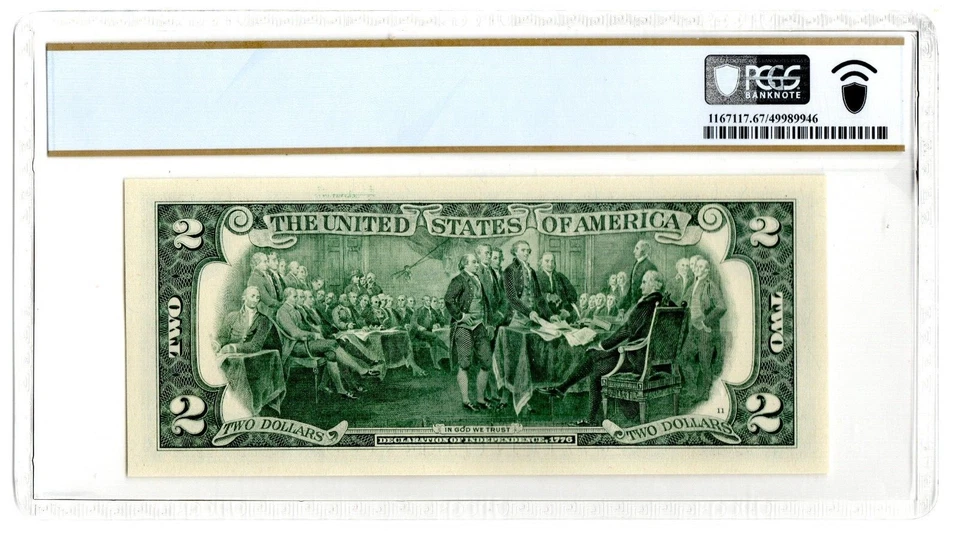 2017A Star $2 Two Dollar PCGS Graded Gem 67PPQ SOLID/FILLED STAR Error Note RARE - Image 2 of 2