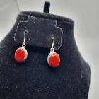 Artisan Made Carnelian with Sterling Silver Pendant Drop Dangle Earrings