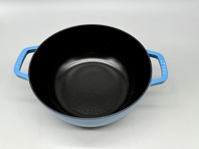 Staub Cast Iron 24 cm. / 3.8 qt. Flower pattern - Ice Blue (Reg
