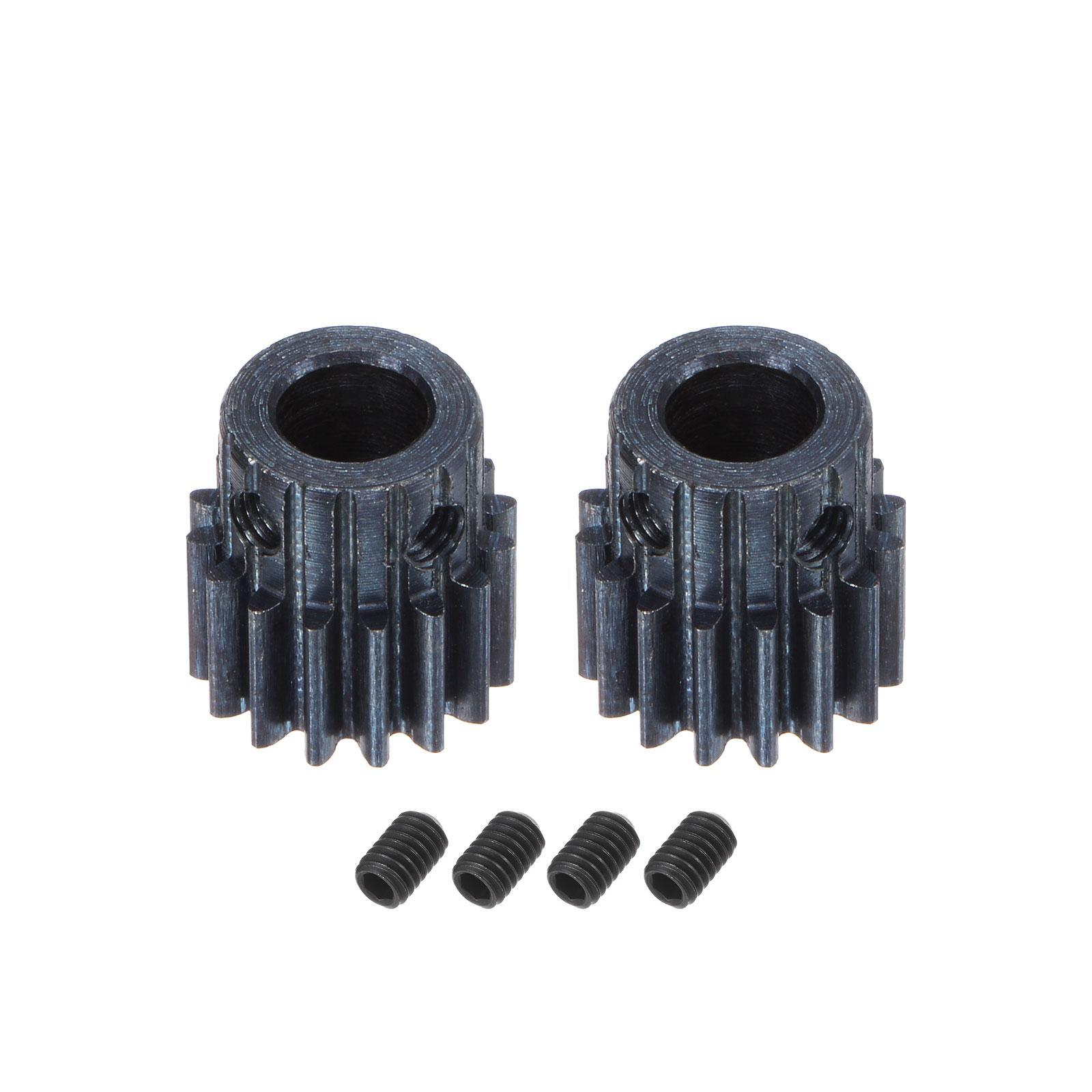 2 Set 1Mod 16T Pinion Gear 8mm Bore 45# Steel Motor Rack Spur Gear with Step