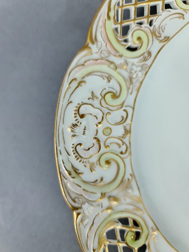 (K1555) KPM Berlin Durchbruchteller mit Monogramm LC oder CL, D= 19,7cm, um 1900 - Picture 3 of 6