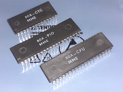 SET 1x 80A-PIO 1x 80A-CTC 1x80A-CPU FWE Z80 ICs Clones 4MHz 