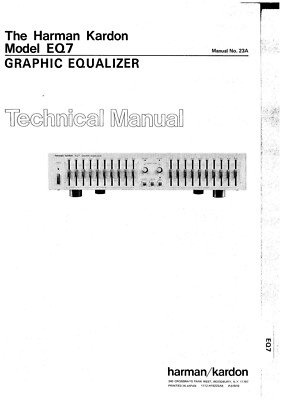 Technical Manual-Anleitung für Harman Kardon EQ 7 