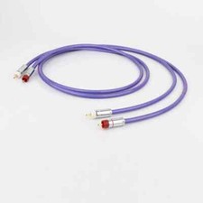 Pair OCC Copper Coaxial RCA Cable 24K Gold Plated Plug Audio Interconnect Wire
