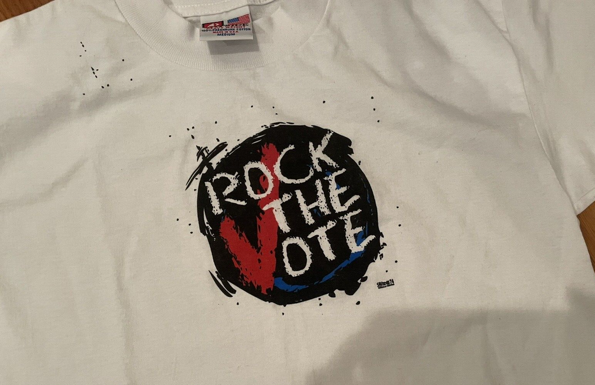 Vintage MTV 90's Rock The Vote T-Shirt Size Medium Made in Vintage MTV 90's Rock The Vote T-Shirt Size Medium Made in