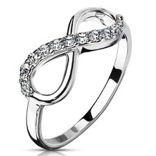 Stainless Steel Ring And Crystal - Infinity Symbol