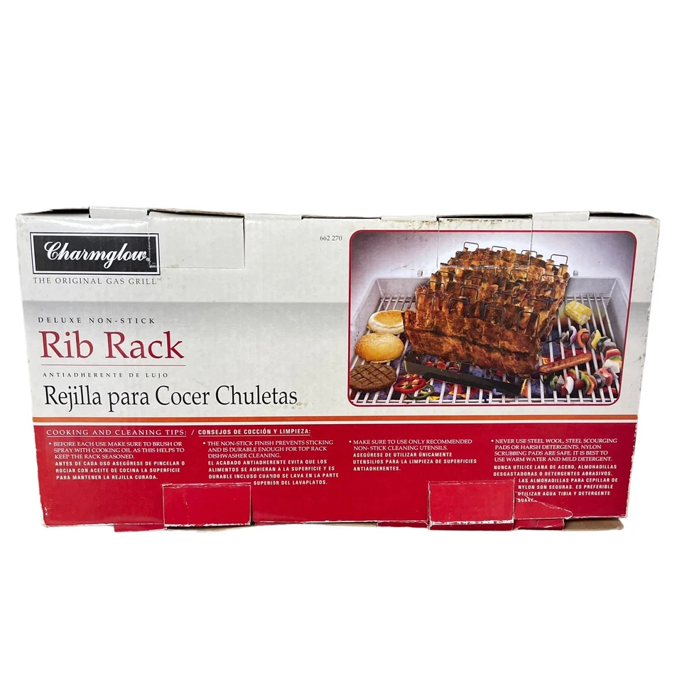 Charmglow Deluxe Non-Stick Rib Rack for the Grill - Black New In Box - Image 2 of 4