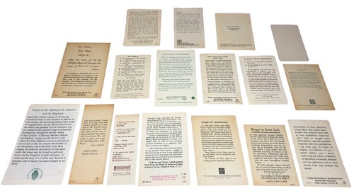 Vtg 70s 80s Catholic Religious Prayer Holy Cards Devotional Relic Ephemera Lot - Picture 4 of 21