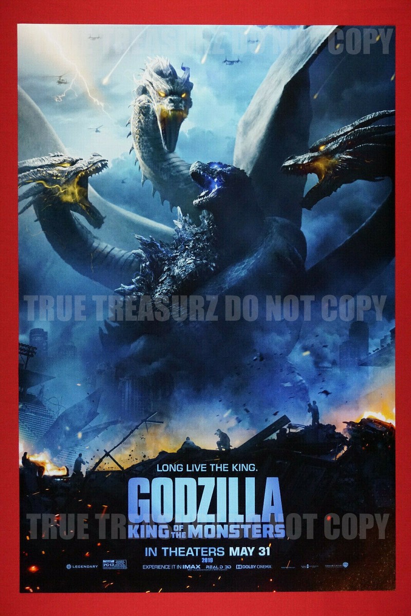 Godzilla King of the Monsters and Ghidorah 2019 Movie Poster 24X36
