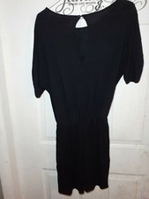 Zara Collection Medium Black 1/2 Sleeve Sheath Dress Circle Cutouts Overlayer