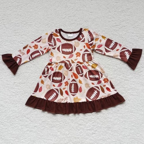 Baby Girls Boutique Christmas Holly Highland Cow Long Sleeve Knee-length Dress - Picture 9 of 14