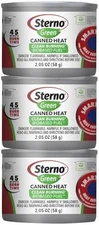 Sterno Canned Heat Ethanol Fuel Gel Cans 45 Minute Burn Time 3 Pack