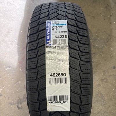 1 New 245/55R19 Michelin X-Ice Snow 103H Black Wall Tire