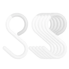 Mt.Jun 6-Pack Secure  Quiet Plastic S Hooks, Flexible Neck for Easy Twist  Lo...