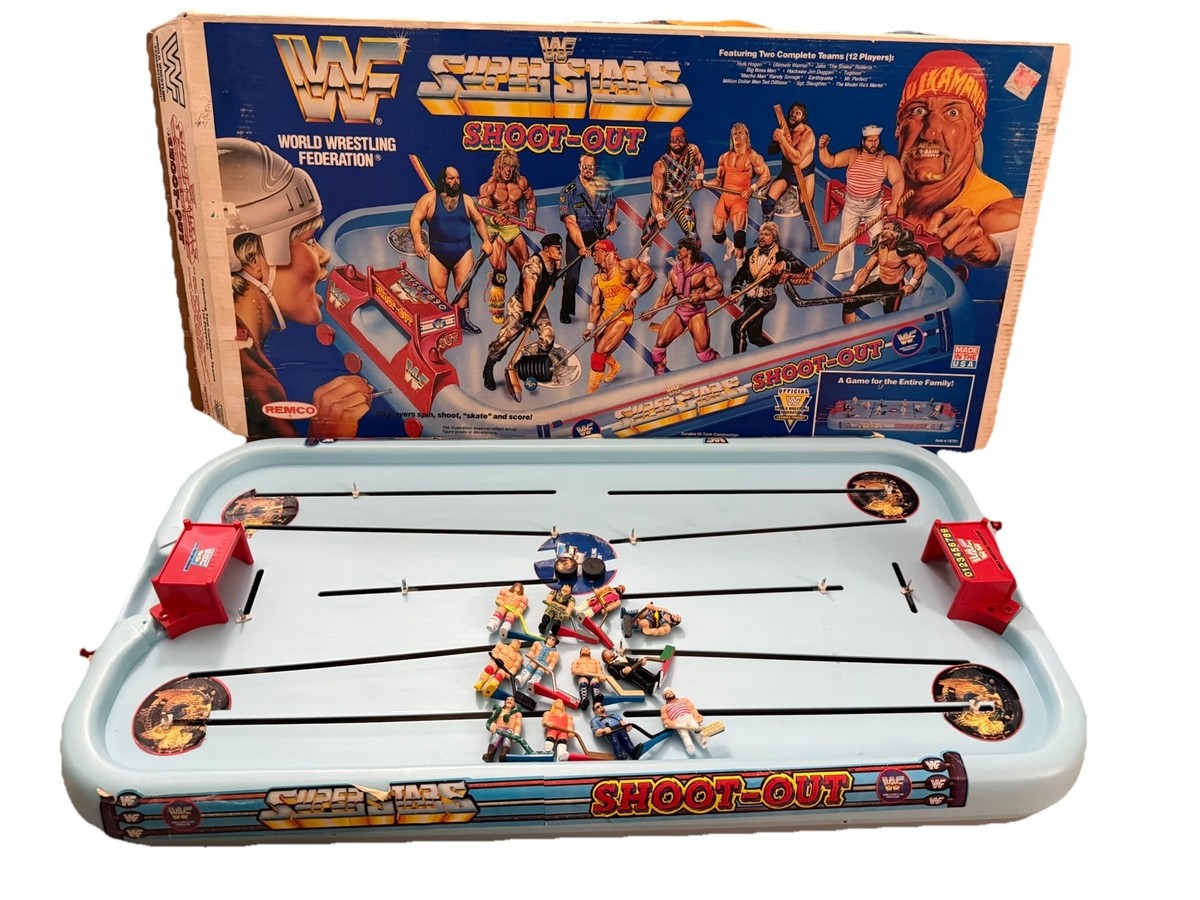 プロレス WWF ミニスケボー 12種フルコンプセット(未開封) 91 WWF Remco Superstars Shoot-Out Table Hockey Game With Box | eBay