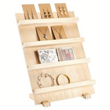 1set Wood Display Risers for Bracelet Earrings Necklace Ring Display