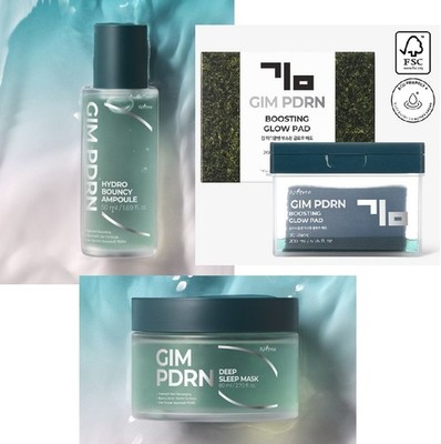 Isntree Gim PDRN Skincare Set Glow Pad Ampoule Sleep Mask K-Beauty Hydration