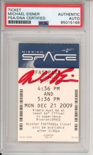MICHAEL EISNER SIGNED WALT DISNEY EPCOT MISSION SPACE FASTPASS PSA DNA AUTOGRAPH