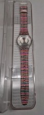 Swatch SFP113 NOS Watch Multicolor Strap Clear Case New in Box Swiss