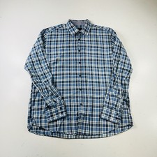 Hugo Boss Dress Shirt Blue White Plaid Long Sleeve Men s Size XL