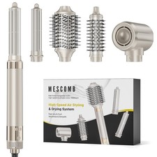 MESCOMB 5 in 1 Air Styler, Hair Dryer Brush Auto-Wrap Curlers