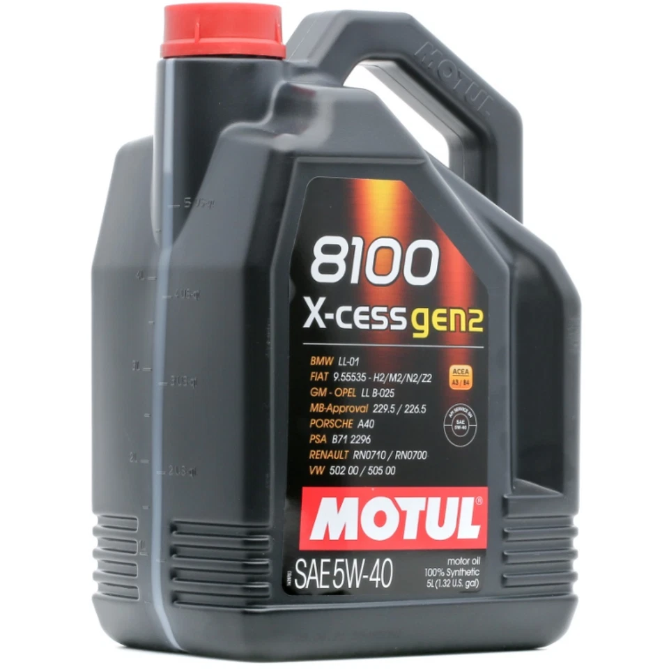 MOTUL 8100 X-CESS GEN2 5W40 Huile Moteur 5L - A3/B4 BMW LL01 MB 229.5 VW 502/505 - Photo 2/3