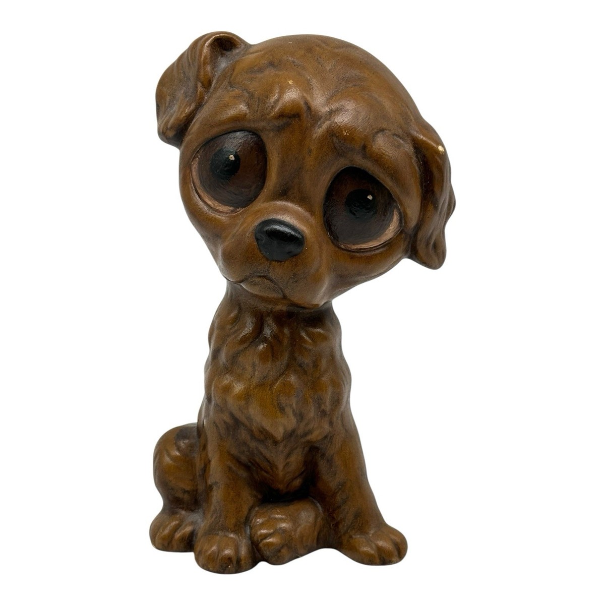 ビンテージ 陶器製 Big eye dog置物 犬 Sad eye Vintage 1960's Hand Painted Sad Big Eyes Puppy Dog Ceramic