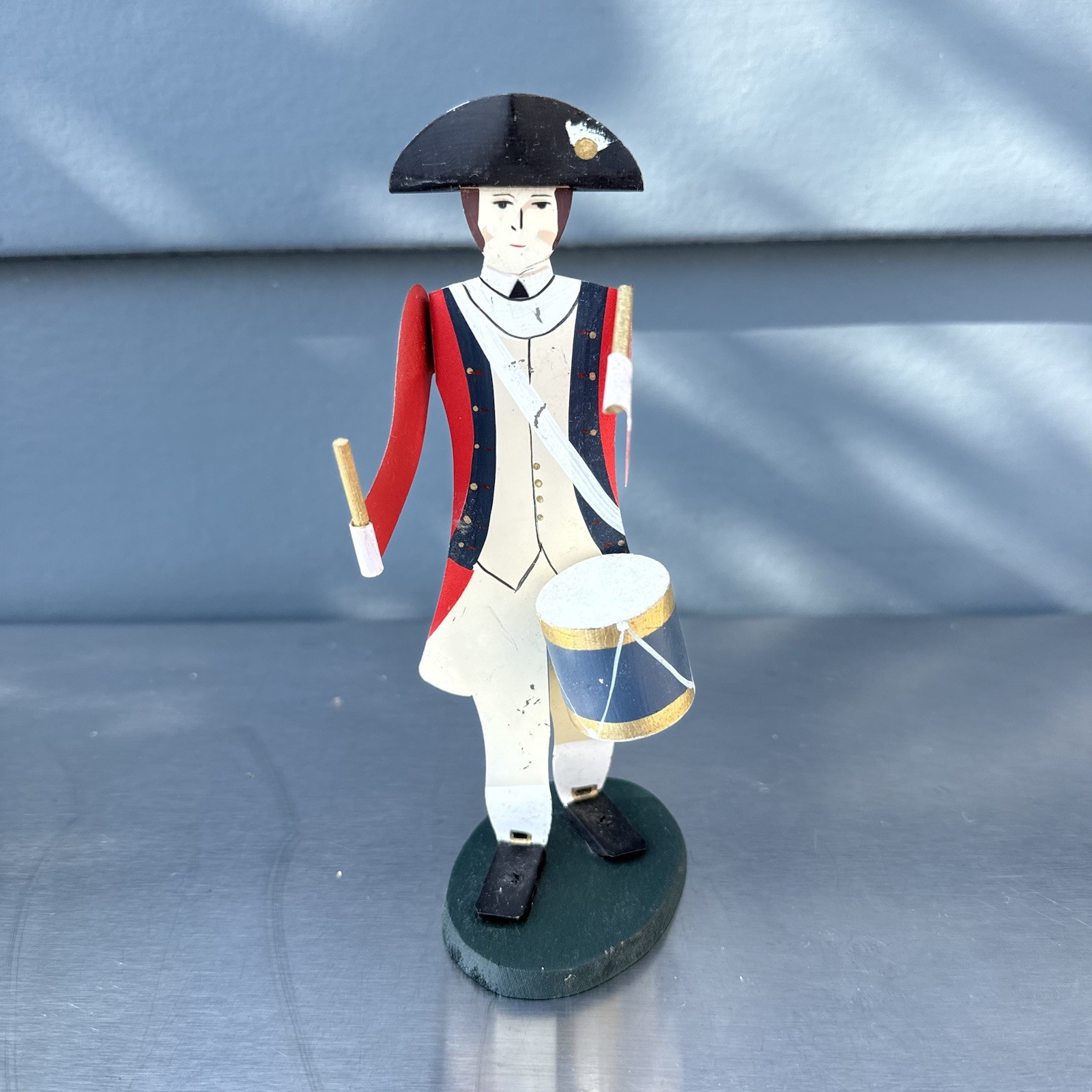 Edna Oar Young Revolutionary War Drum Player Tin Soldier Americana Decor