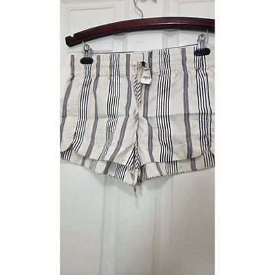NEW Express Striped High Rise Lyocell Shorts Women's S White Navy Beach