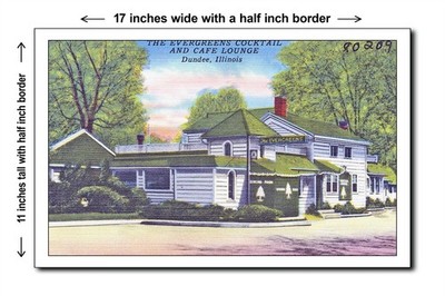 Illinois 1940s - The Evergreens Cocktail and Cafe Lounge, Dunde - 11x17 Poster