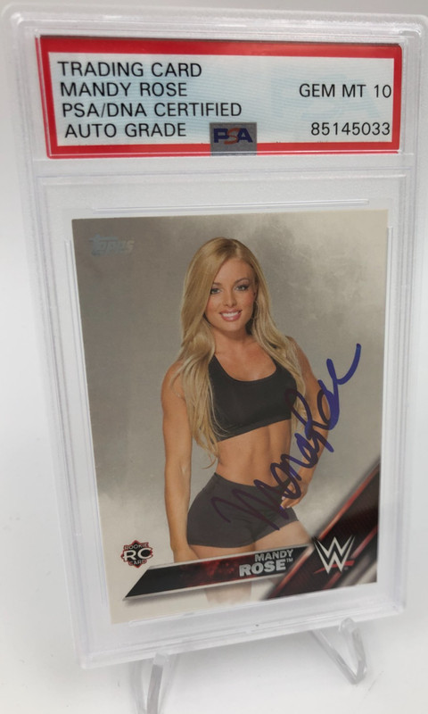 MANDY ROSE AUTO Signed on Card Rookie 2016 TOPPS WWE Auto grade PSA GEM MT 10